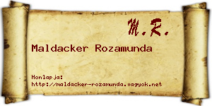 Maldacker Rozamunda névjegykártya